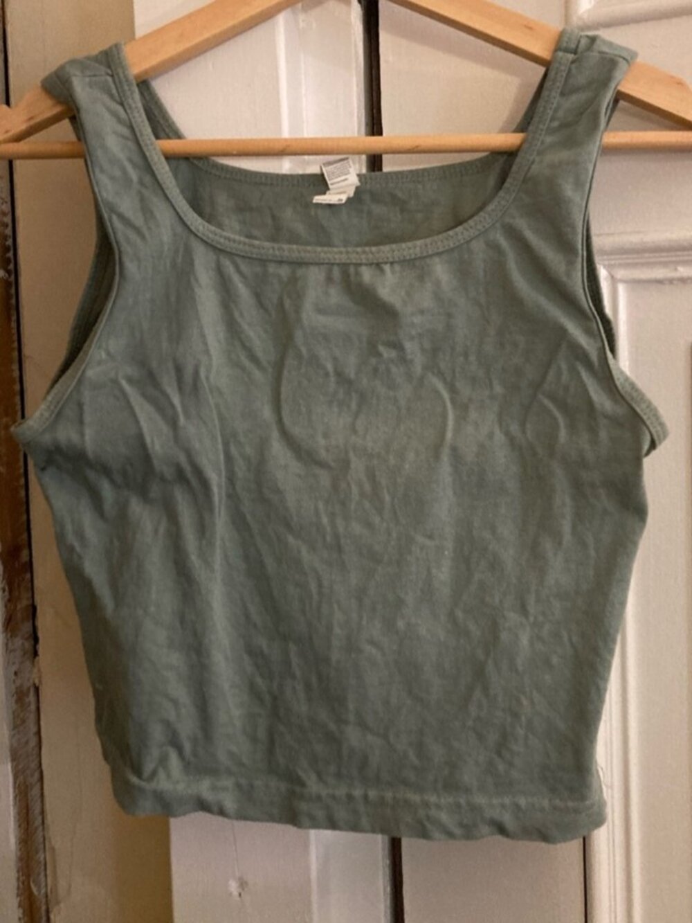 square neck top in Atlantic Green